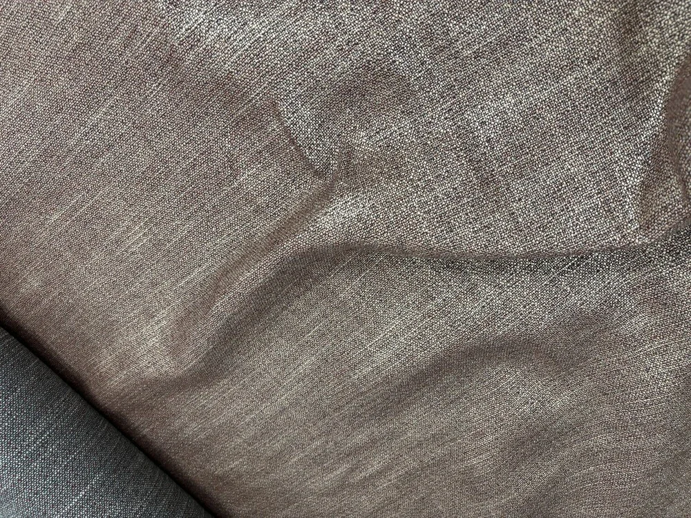 METAPHORES 5 Yards Luxury Taupe Bronze Woven Upholstery Fabric 55” Wool & Linen